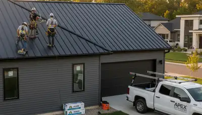 Professional metal roofing installation on Charlotte NC home by Next Level Exteriors