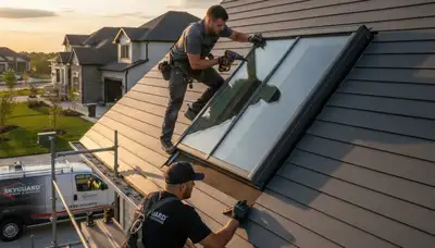 Professional skylight installation on vinyl-siding home in Charlotte, NC by Next Level Exteriors