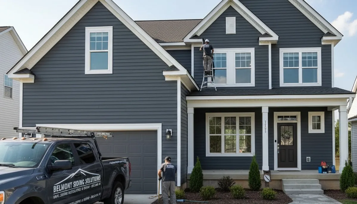 Professional vinyl siding installation on home exterior in Charlotte, NC