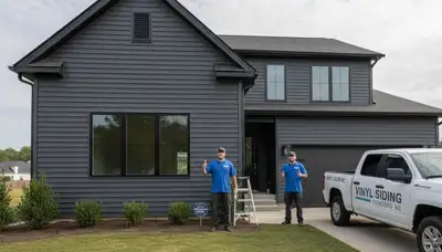 Professional vinyl siding installation on home exterior in Charlotte, NC