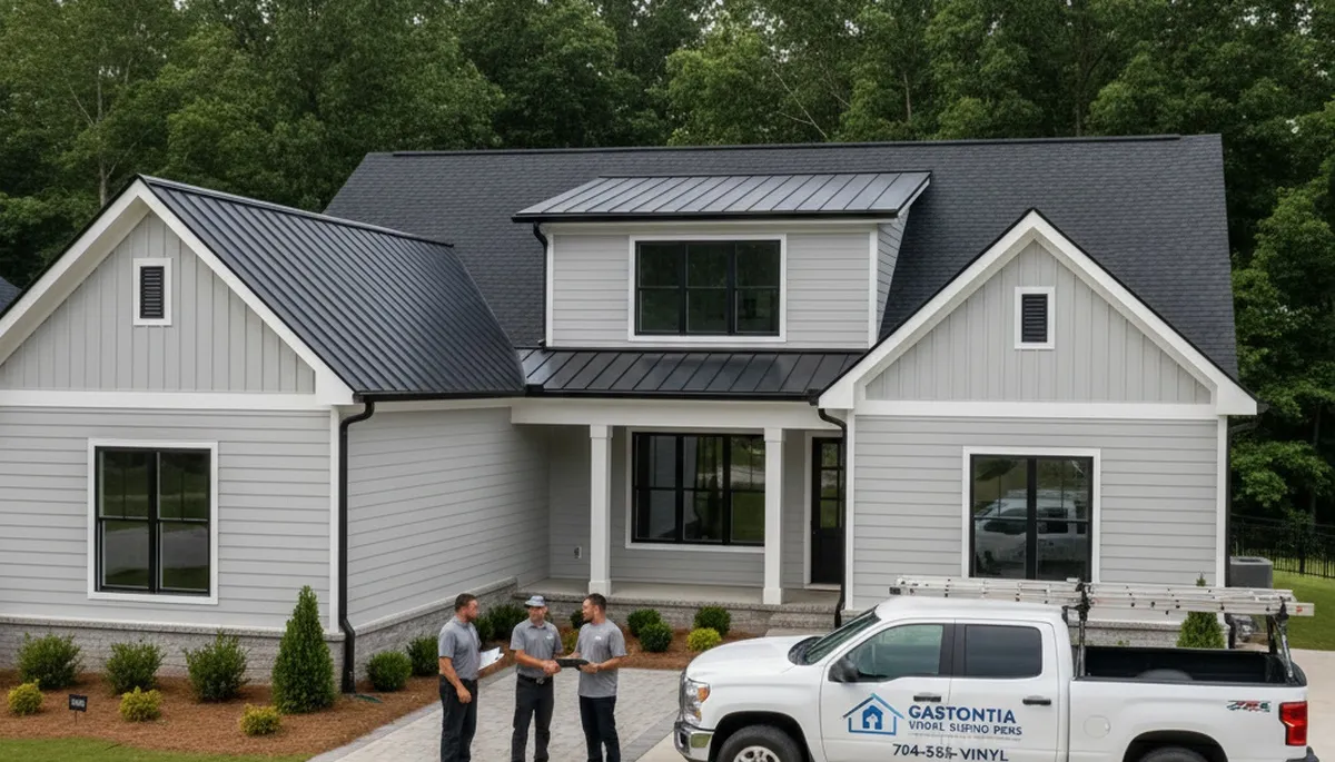 Professional vinyl siding installation on home exterior in Charlotte, NC