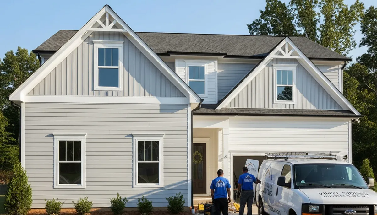 Professional vinyl siding installation on home exterior in Charlotte, NC