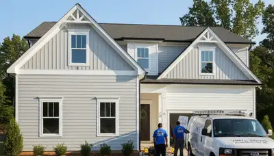 Professional vinyl siding installation on home exterior in Charlotte, NC