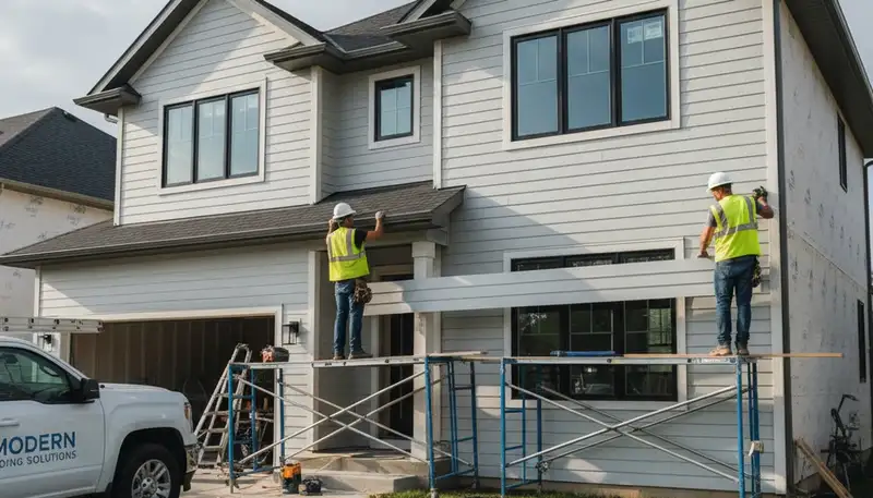 Professional vinyl siding installation on home exterior in Charlotte, NC by Next Level Exteriors