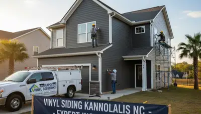 Vinyl siding installation on home exterior by local contractors in Charlotte NC