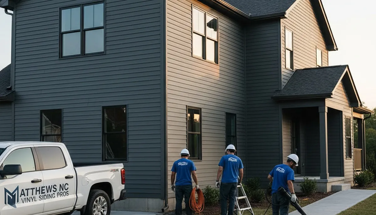 Professional vinyl siding installation on home exterior in Charlotte, NC