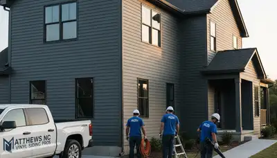 Professional vinyl siding installation on home exterior in Charlotte, NC
