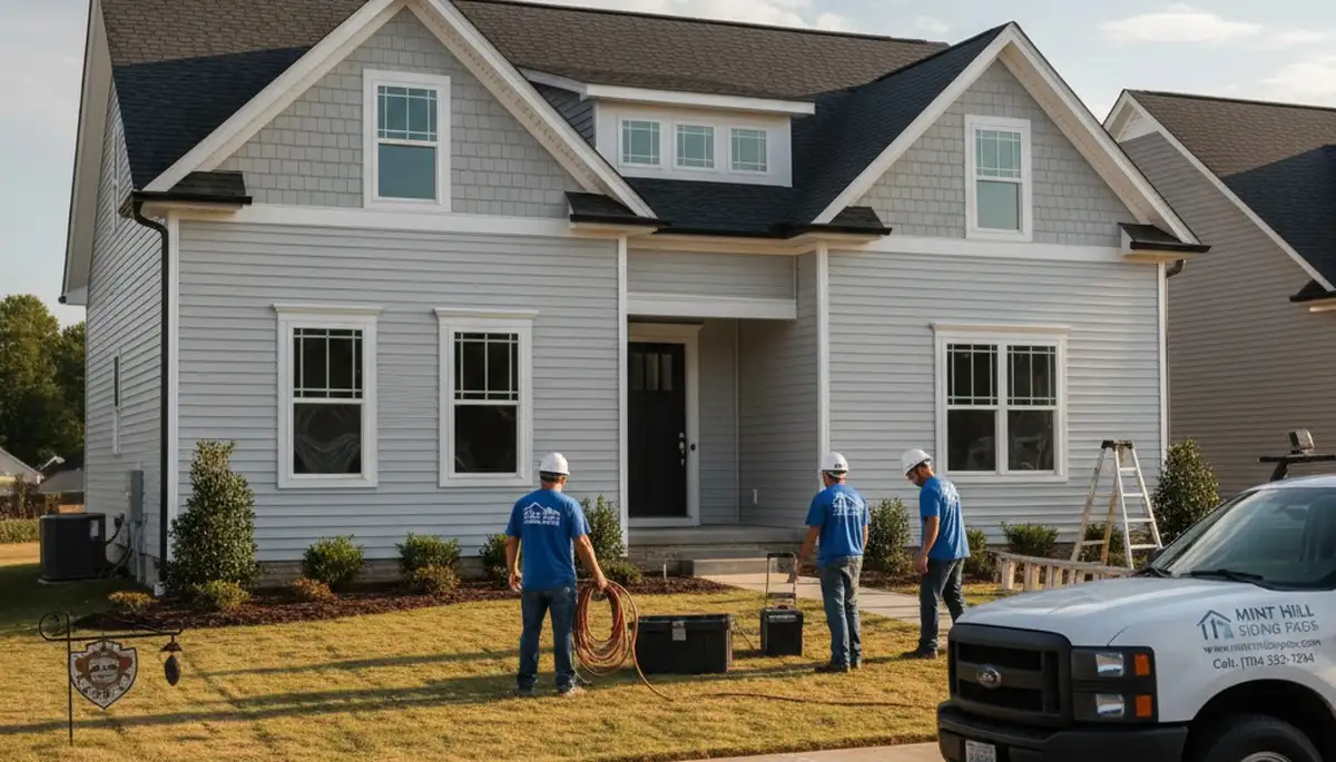 Professional vinyl siding installation on home exterior in Charlotte, NC